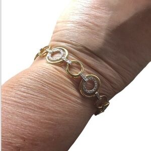 Gold over sterling silver CZ 7.75” bracelet